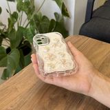 Zebana Samsung Galaxy A15 ile Uyumlu Kılıf Zebana Floral Silikon Kılıf Gold