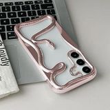 Zebana Samsung Galaxy A16 ile Uyumlu Kılıf Zebana 3D Snake Silikon Kılıf Rose Gold