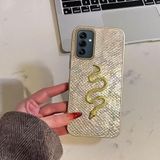 Zebana Samsung Galaxy A16 ile Uyumlu Kılıf Zebana Golden Serpent Silikon Kılıf Gold