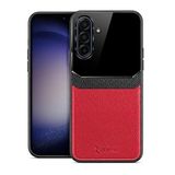Zebana Samsung Galaxy A17 ile Uyumlu Kılıf Zebana Lens Deri Kılıf Kırmızı