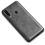 Zebana Samsung Galaxy A20S Gri Lüx Deri Kılıf