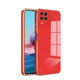 Zebana Samsung Galaxy A22 ile Uyumlu Kılıf Zebana Golden Silikon Kılıf Kırmızı
