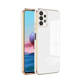 Zebana Samsung Galaxy A23 ile Uyumlu Kılıf Zebana Golden Silikon Kılıf Beyaz