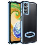 Zebana Samsung Galaxy A24 ile Uyumlu Kılıf Zebana Glint Silikon Kılıf Mavi