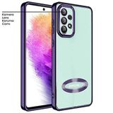 Zebana Samsung Galaxy A32 ile Uyumlu Kılıf Zebana Glint Silikon Kılıf Derin Mor