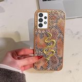 Zebana Samsung Galaxy A32 ile Uyumlu Kılıf Zebana Golden Serpent Silikon Kılıf Turuncu