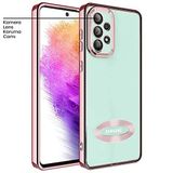 Zebana Samsung Galaxy A33 5G ile Uyumlu Kılıf Zebana Glint Silikon Kılıf Rose Gold