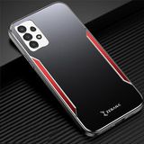 Zebana Samsung Galaxy A33 5G ile Uyumlu Kılıf Zebana Metal Mitras Kılıf (Silikon Kenar) Kırmızı
