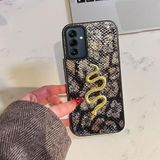 Zebana Samsung Galaxy A54 ile Uyumlu Kılıf Zebana Golden Serpent Silikon Kılıf Siyah