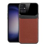 Zebana Samsung Galaxy A71 ile Uyumlu Kılıf Zebana Lens Deri Kılıf Kahverengi