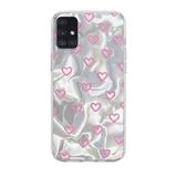 Zebana Samsung Galaxy A71 ile Uyumlu Kılıf Zebana Pink Heart Silikon Kılıf Pembe