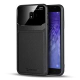Zebana Samsung Galaxy J4 2018 ile Uyumlu Kılıf Zebana Lens Deri Kılıf Siyah