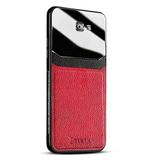 Zebana Samsung Galaxy J4 Plus ile Uyumlu Kılıf Zebana Lens Deri Kılıf Kırmızı