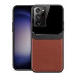 Zebana Samsung Galaxy Note 20 Ultra ile Uyumlu Kılıf Zebana Lens Deri Kılıf Kahverengi