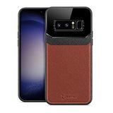 Zebana Samsung Galaxy Note 8 ile Uyumlu Kılıf Zebana Lens Deri Kılıf Kahverengi