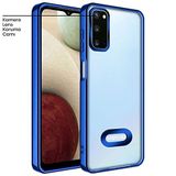 Zebana Samsung Galaxy S20 FE ile Uyumlu Kılıf Zebana Glint Silikon Kılıf Mavi