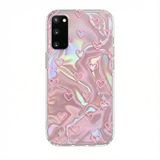 Zebana Samsung Galaxy S20 FE ile Uyumlu Kılıf Zebana Pink Heart Silikon Kılıf Pembe