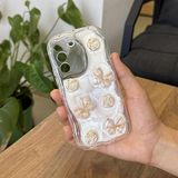 Zebana Samsung Galaxy S21 FE 5G ile Uyumlu Kılıf Zebana Floral Silikon Kılıf Gold