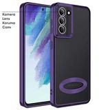 Zebana Samsung Galaxy S21 FE 5G ile Uyumlu Kılıf Zebana Glint Silikon Kılıf Derin Mor