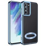 Zebana Samsung Galaxy S21 FE 5G ile Uyumlu Kılıf Zebana Glint Silikon Kılıf Mavi