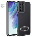 Zebana Samsung Galaxy S21 FE 5G ile Uyumlu Kılıf Zebana Glint Silikon Kılıf Siyah