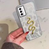 Zebana Samsung Galaxy S21 FE 5G ile Uyumlu Kılıf Zebana Golden Serpent Silikon Kılıf Gri