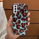 Zebana Samsung Galaxy S21 FE 5G ile Uyumlu Kılıf Zebana Luxe Leopard Silikon Kılıf Kahverengi