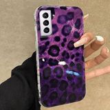 Zebana Samsung Galaxy S21 FE 5G ile Uyumlu Kılıf Zebana Luxe Leopard Silikon Kılıf Mor
