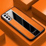 Zebana Samsung Galaxy S21 Plus Kılıf Zebana Premium Deri Kılıf Turuncu