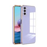 Zebana Samsung Galaxy S22 Plus ile Uyumlu Kılıf Zebana Golden Silikon Kılıf Lila