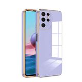 Zebana Samsung Galaxy S22 Ultra ile Uyumlu Kılıf Zebana Golden Silikon Kılıf Lila