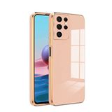 Zebana Samsung Galaxy S22 Ultra ile Uyumlu Kılıf Zebana Golden Silikon Kılıf Rose Gold