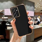 Zebana Samsung Galaxy S22 Ultra ile Uyumlu Kılıf Zebana Golden Silikon Kılıf Siyah
