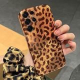 Zebana Samsung Galaxy S22 Ultra ile Uyumlu Kılıf Zebana Luxe Leopard Silikon Kılıf Desert Titanyum