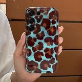 Zebana Samsung Galaxy S22 Ultra ile Uyumlu Kılıf Zebana Luxe Leopard Silikon Kılıf Kahverengi