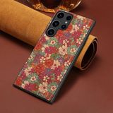 Zebana Samsung Galaxy S22 Ultra ile Uyumlu Kılıf Zebana Vintage Kumaş Kılıf Desen 2
