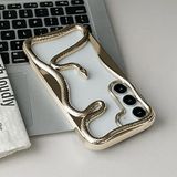 Zebana Samsung Galaxy S23 FE ile Uyumlu Kılıf Zebana 3D Snake Silikon Kılıf Gold