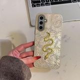 Zebana Samsung Galaxy S23 FE ile Uyumlu Kılıf Zebana Golden Serpent Silikon Kılıf Gold