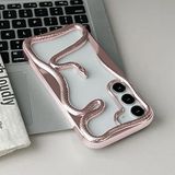 Zebana Samsung Galaxy S23 ile Uyumlu Kılıf Zebana 3D Snake Silikon Kılıf Rose Gold