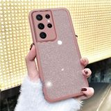 Zebana Samsung Galaxy S23 Ultra ile Uyumlu Kılıf Zebana Işıltım Silikon Kılıf - Kamera Lens Korumalı Pembe