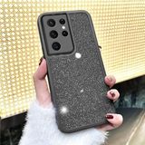 Zebana Samsung Galaxy S23 Ultra ile Uyumlu Kılıf Zebana Işıltım Silikon Kılıf (Kamera Lens Korumalı) Siyah