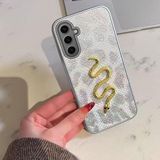 Zebana Samsung Galaxy S24 FE ile Uyumlu Kılıf Zebana Golden Serpent Silikon Kılıf Gri