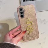 Zebana Samsung Galaxy S24 FE ile Uyumlu Kılıf Zebana Golden Serpent Silikon Kılıf Rose Gold