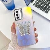 Zebana Samsung Galaxy S24 FE ile Uyumlu Kılıf Zebana Standlı Kelebek Silikon Kılıf Desen 1
