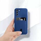 Zebana Samsung Galaxy S24 ile Uyumlu Kılıf Zebana Kartlıklı Sweet Yumuşak Silikon Kılıf Mavi