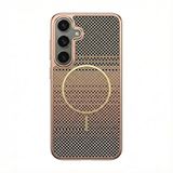 Zebana Samsung Galaxy S24 ile Uyumlu Kılıf Zebana Vionix M-Safe Silikon Kılıf Desert Titanyum