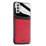 Zebana Samsung Galaxy S24 Plus ile Uyumlu Kılıf Zebana Lens Deri Kılıf Kırmızı