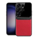 Zebana Samsung Galaxy S24 Ultra ile Uyumlu Kılıf Zebana Lens Deri Kılıf Kırmızı