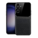 Zebana Samsung Galaxy S25 ile Uyumlu Kılıf Zebana Lens Deri Kılıf Siyah