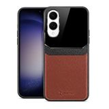 Zebana Samsung Galaxy S26 Edge ile Uyumlu Kılıf Zebana Lens Deri Kılıf Kahverengi